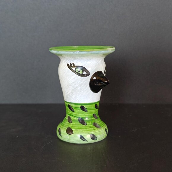 Kosta Boda Ulrica Hydman Vallien Signed Bird Face Egg Cup Or Vase - Picture 3 of 9